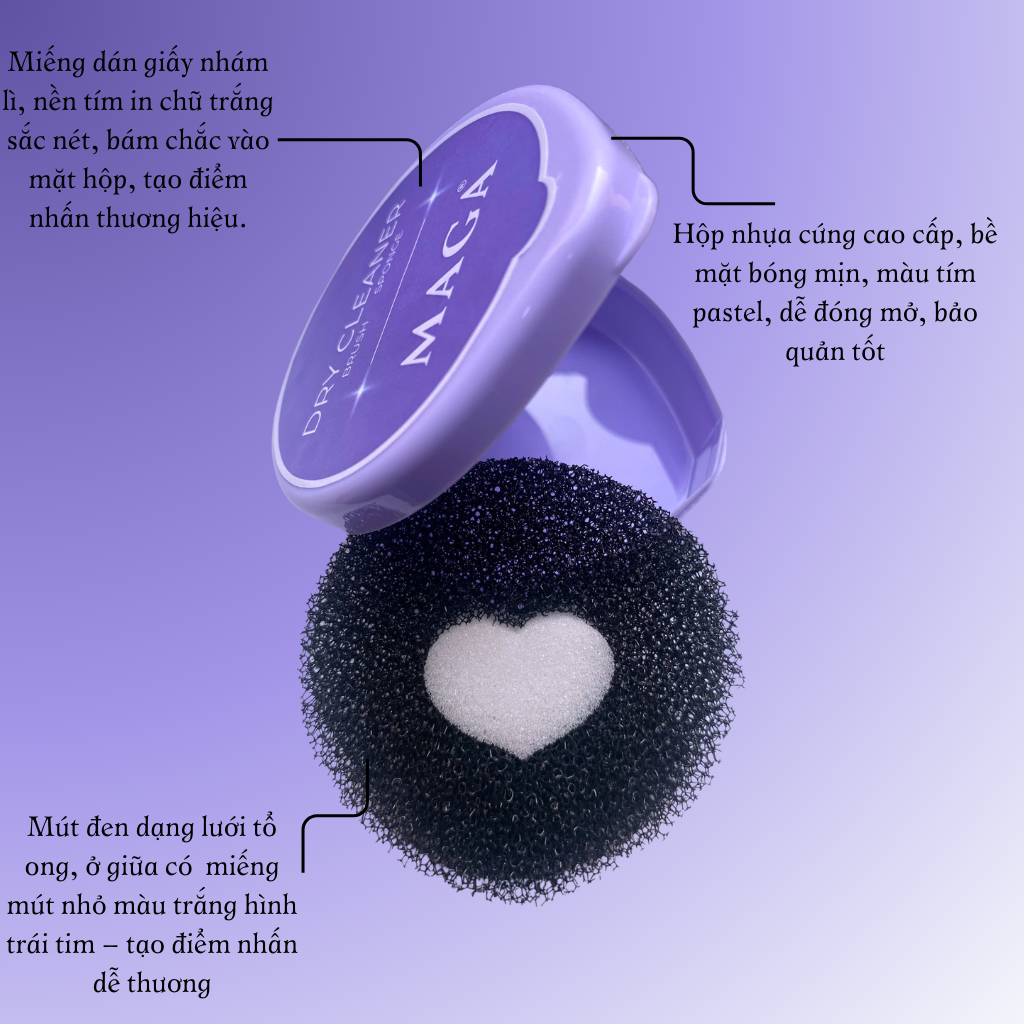 Mút Vệ Sinh Cọ Khô MAGA Dry Brush Cleaner Sponge MA05